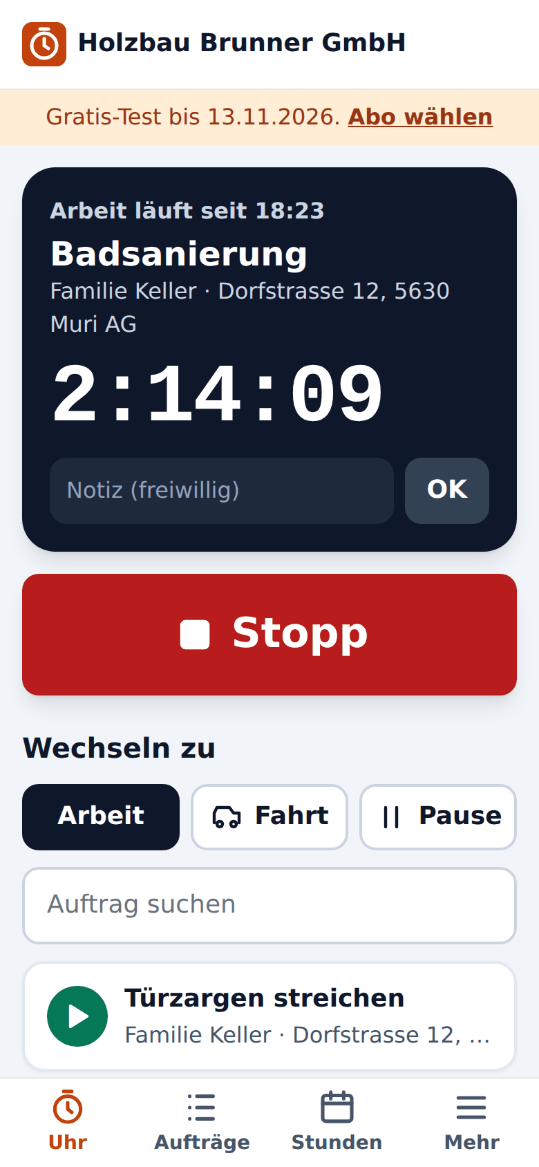 Die Uhr läuft auf dem Auftrag «Badsanierung»